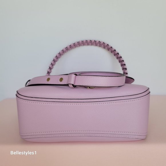 KATE SPADE Hudson Pebbled Leather Medium Flap Convertible Shoulder Bag-Lav Fst ⭐ - Picture 9 of 16